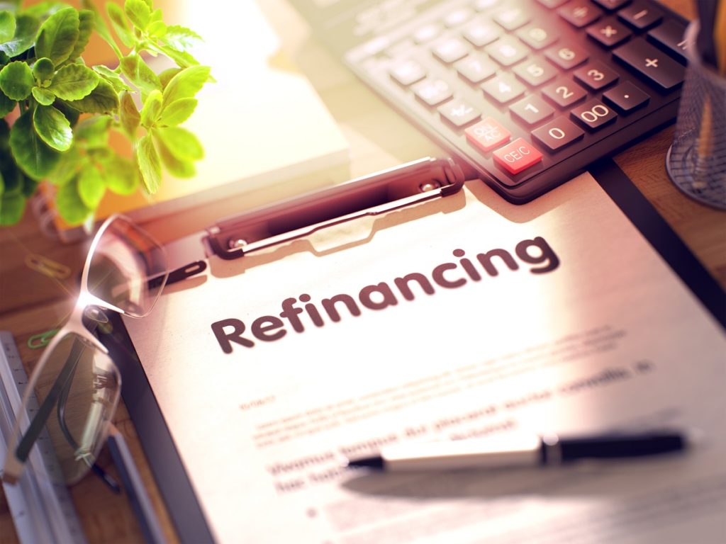 Refinancing document on the table