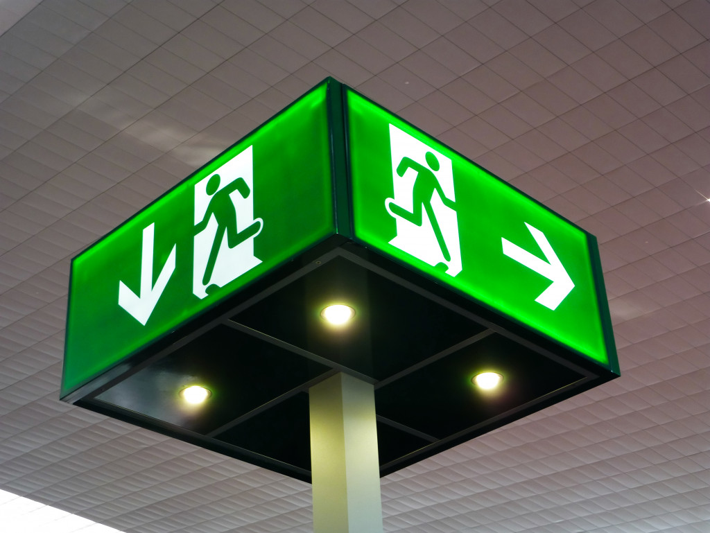 exit plan represented by emergency exit sign